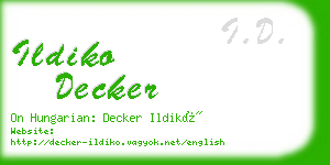 ildiko decker business card